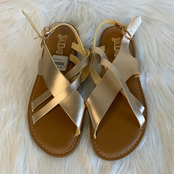 Rasolli Rose gold Sandals Elegant Criss-Cross Design - Picture 1 of 6